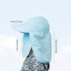 UV Protection Bucket Hat with Detachable Neck Flap Mask
