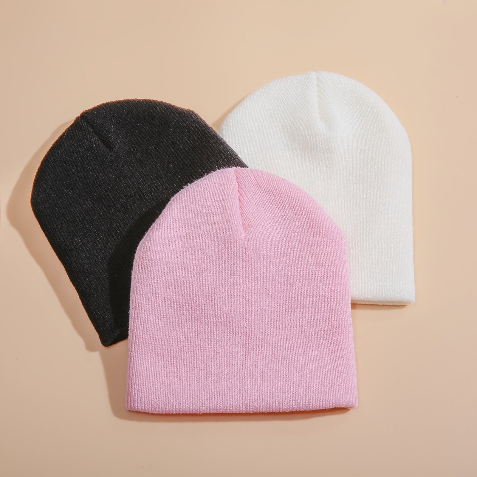 3pcs Toddler Baby Beanie Knit Hat Warm Winter Cap for Boys and Girls