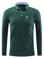 Men's Badminton Long Sleeve Lapel Shirt