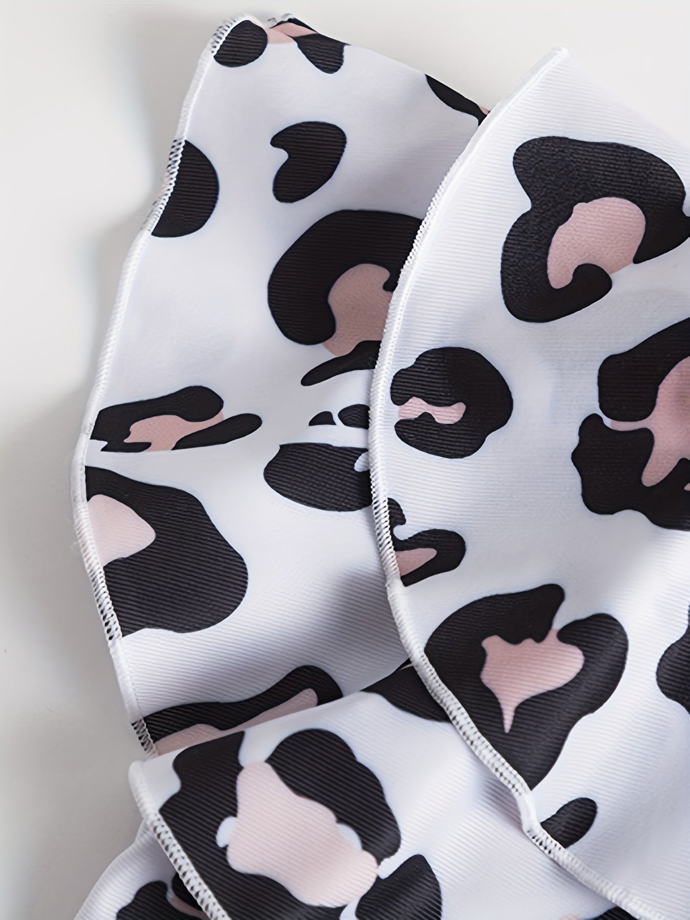 Toddler Girls Leopard Graphic One Piece Swimsuit Casual Batwing Sleeve Swimwear