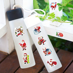 50 Christmas Stickers for Motorcycle Helmet & Water Cup, Waterproof & Durable