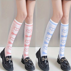 Bow Print Calf Socks Anime Cosplay Knee High Stockings