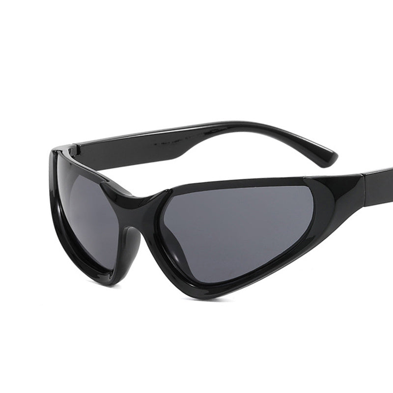 Futuristic Punk Y2K Semi-frame Concave Sunglasses
