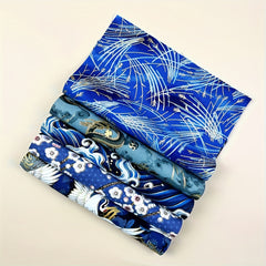 5pcs DIY Dragon Sewing Flower Cotton Fabric For Quilting Craft 7-8in 9-8in