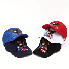 Unisex Sunshade Adjustable Baseball Cap Flag Embroidery Outdoor Sport