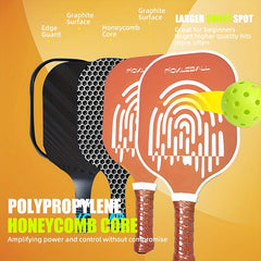 Pickleball Paddles Set of 2 with Polymer Core & Fiberglass Surface