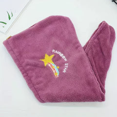 Embroidered Hair Drying Cap Towel Wrap Absorbent Quick Drying Shower Cap