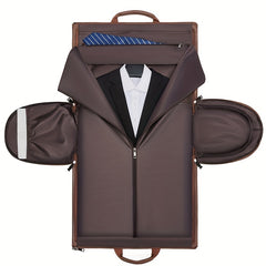 PU Leather Garment Bag For Travel Carry On Suit Carrier Storage Bag