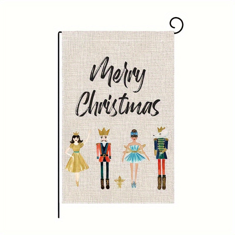 Merry Christmas Garden Flag 30x45 Double Sided Nutcracker Outdoor Decoration