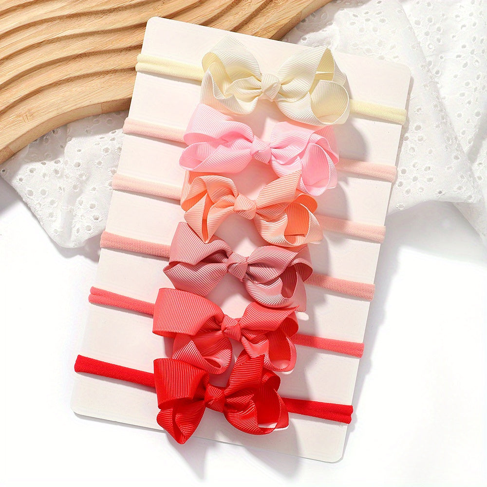 6pcs Baby Girls Bow Hairbands Soft & Stylish Hair Accessories
