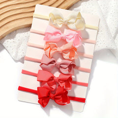 6pcs Baby Girls Bow Hairbands Soft & Stylish Hair Accessories