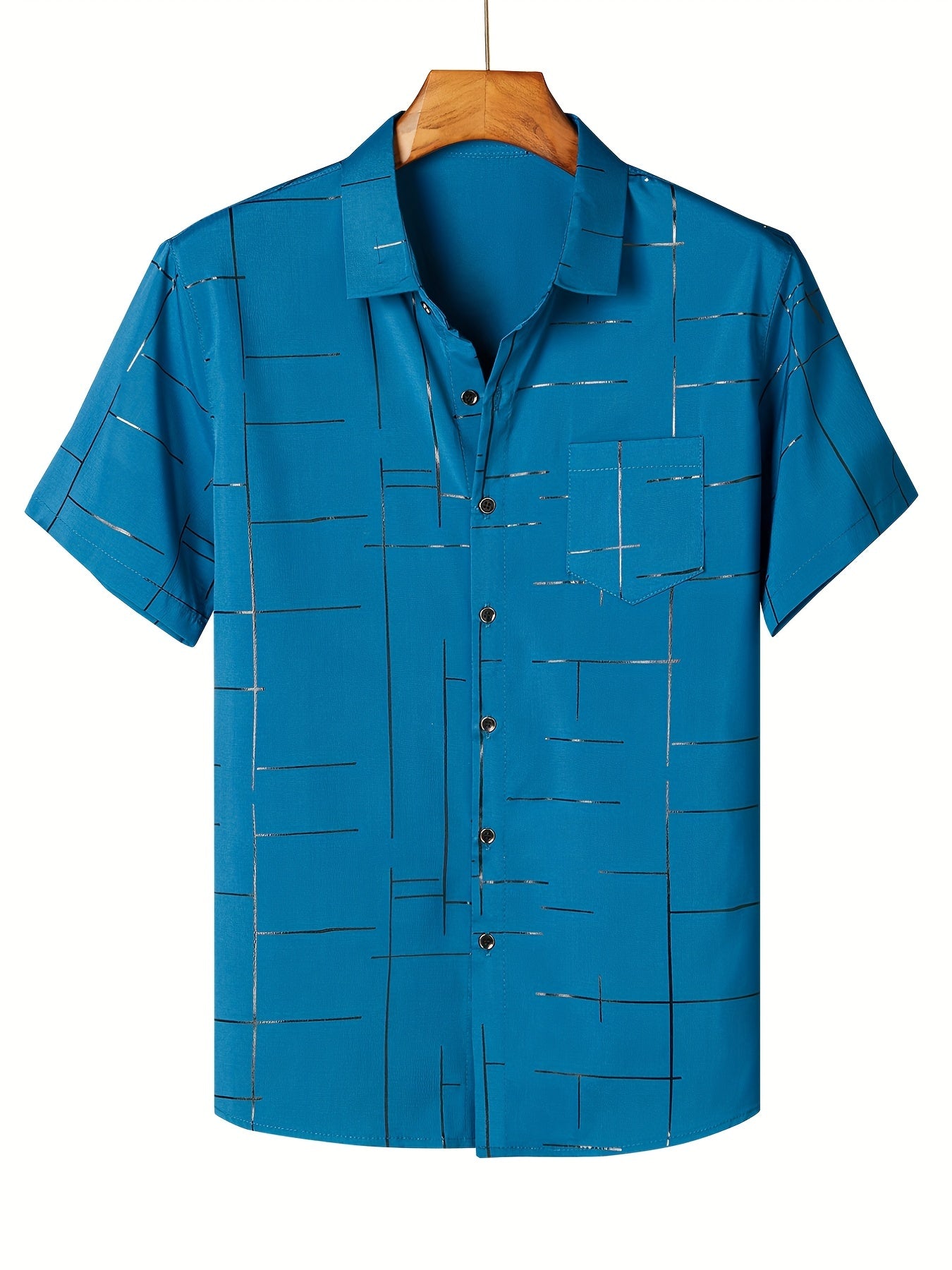 Men's Short Sleeve Button Up Shirt for Daily Vacation Business