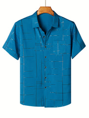 Men's Short Sleeve Button Up Shirt for Daily Vacation Business