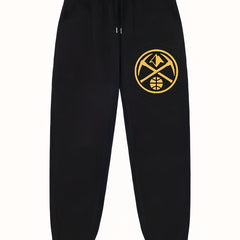 Graphic Print Joggers Men's Casual Loose Fit Waist Drawstring Pants