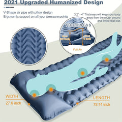 Inflatable Camping Sleeping Pad with Pillow