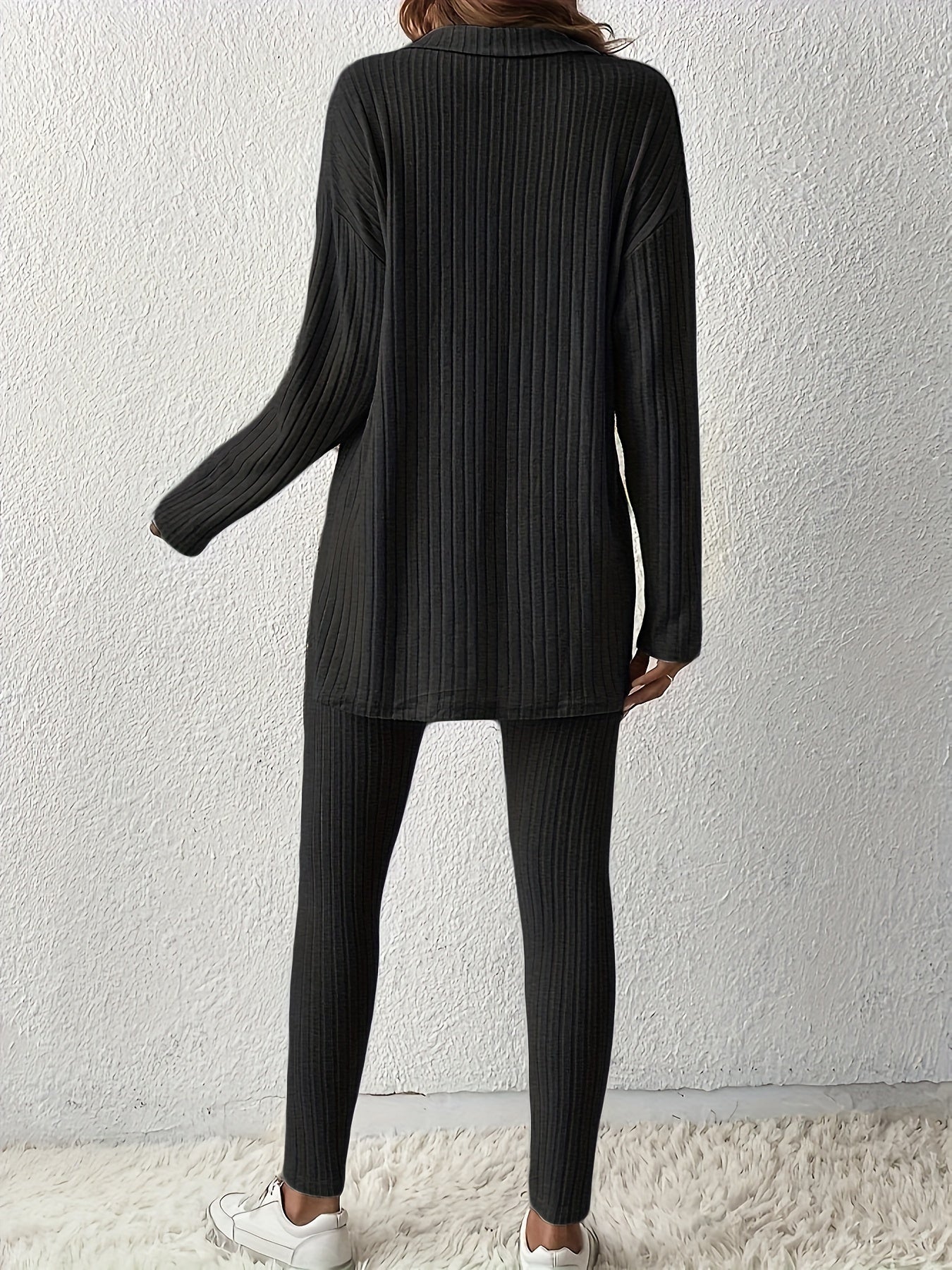 Ribbed Long Sleeve Top & Leggings Set