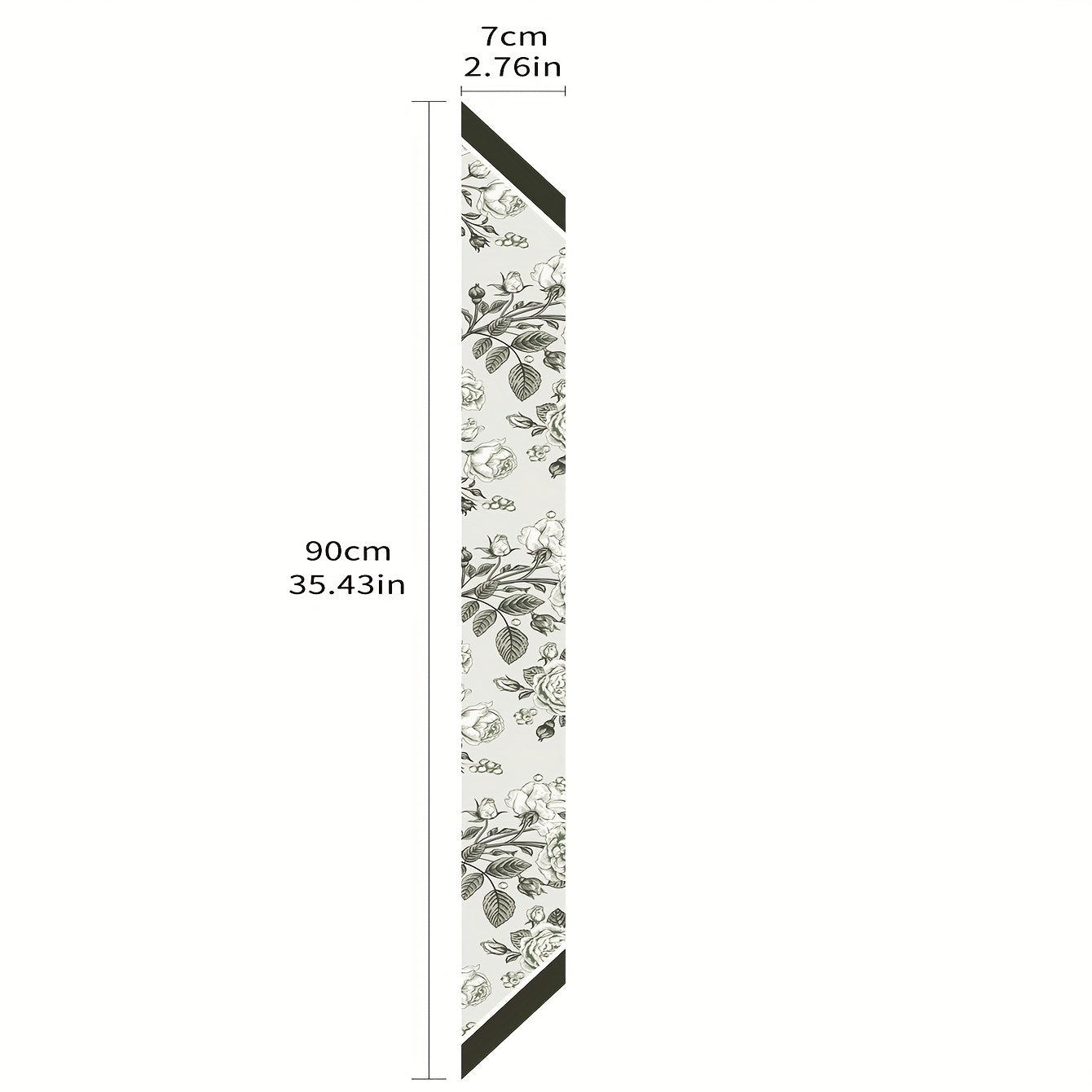 Flower Print Skinny Scarf Double Side Long Ribbon Neckerchief Satin Twilly Scarf