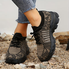 Women's Mesh Lace-up Road Running Shoes Lightweight Breathable Comfortable
