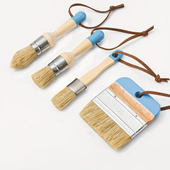 4pcs Chalk Wax Paint Brush Wooden Handle DIY Tool