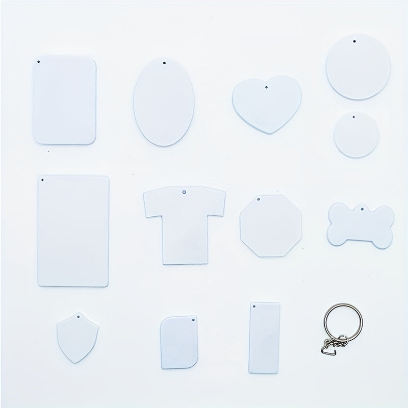 10pcs Plastic Sublimation Key Chain Rectangle Backpack Ornament