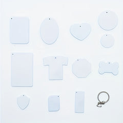 10pcs Plastic Sublimation Key Chain Rectangle Backpack Ornament