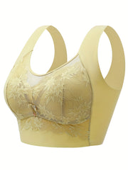 Women's Full Coverage Wireless Bra, Lace Design