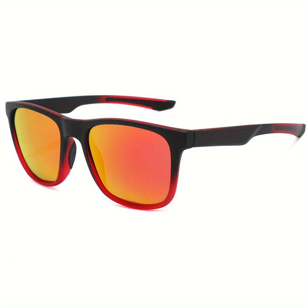 Men's Polarized Sport Sunglasses Double Square Frame + Case