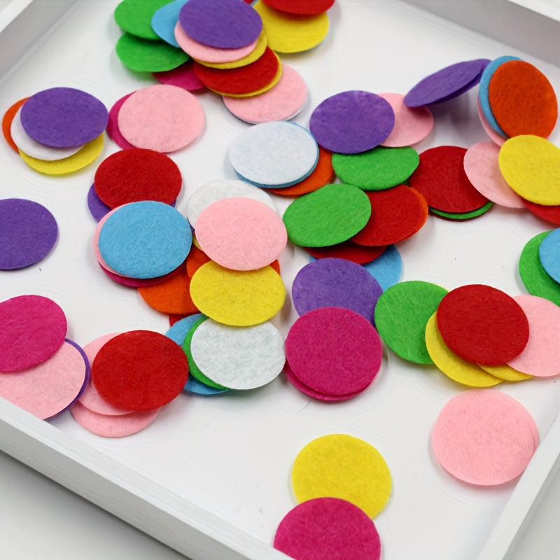 150pcs DIY Non-woven Circular Discs Mixed Color Hair Flower