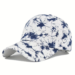 Navy Tie Dye Baseball Cap Printed Cotton Dad Hat Adjustable Lightweight