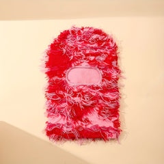 Hip Hop Distressed Tassel Ski Mask Y2K Windproof Neck Warmer