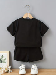 2pcs Boys Football Player Short Sleeve Tees & Shorts Sets Summer Outfits