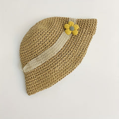 Kids Summer Sun Protection Straw Hat Lace Accessories Baby Girls Sun Hats