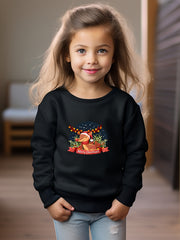 Lovely Reindeer In Christmas Night Crew Neck Sweatshirt