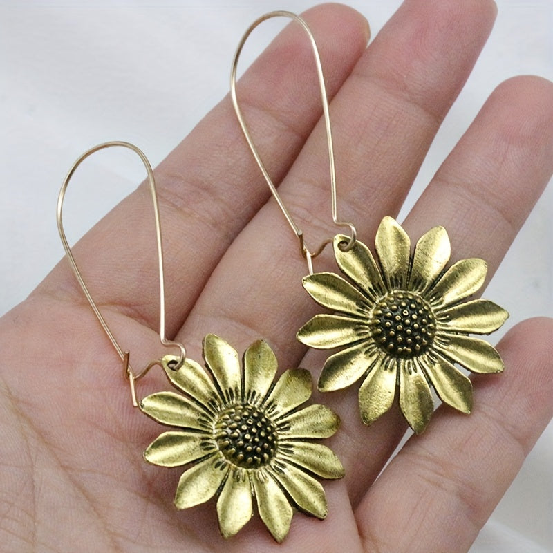 Boho Sunflower Drop Earrings Party Jewelry Birthday Gift