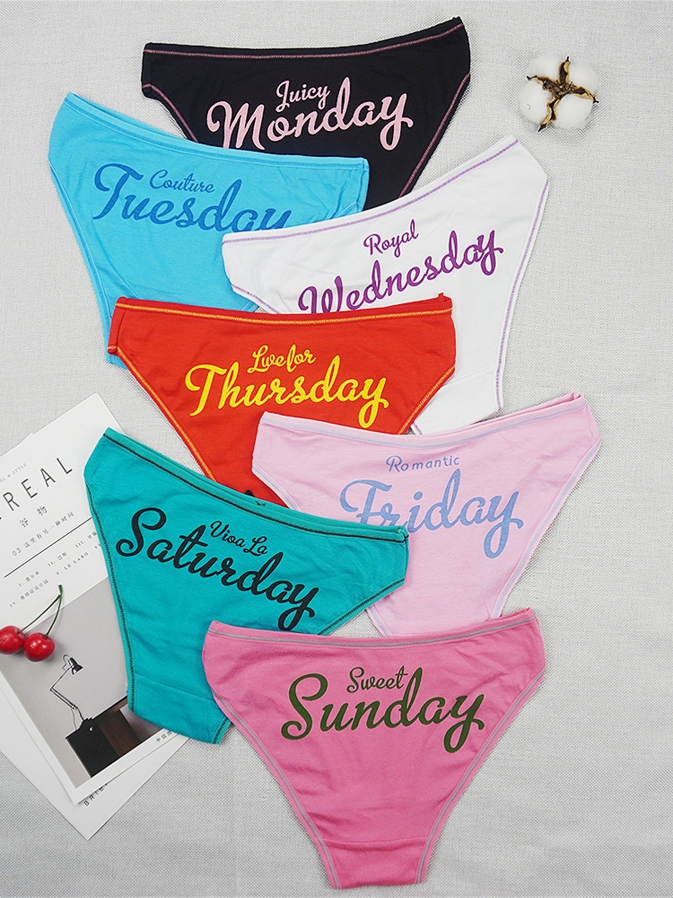 7 Pack Women's Pattern Mixed Panties Set