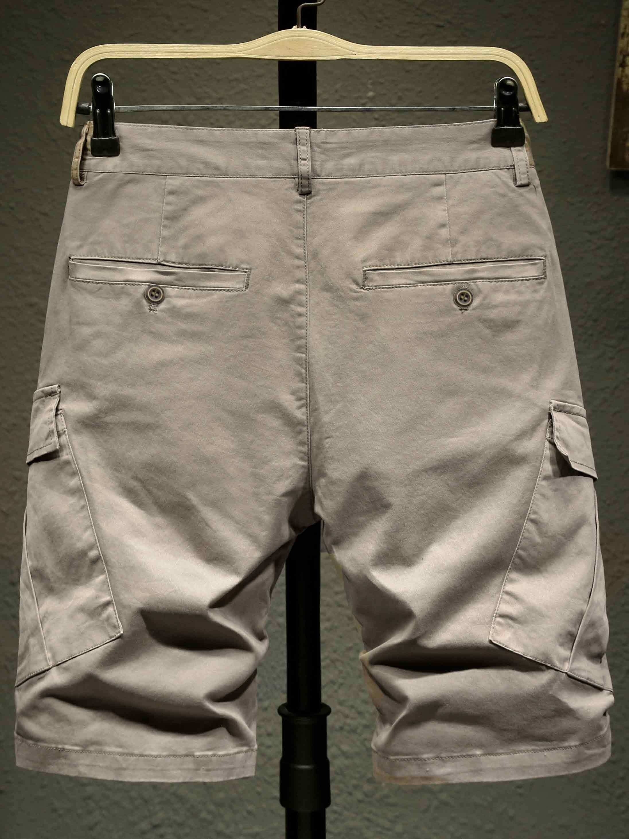 Men's Casual Cargo Shorts with Button Pockets