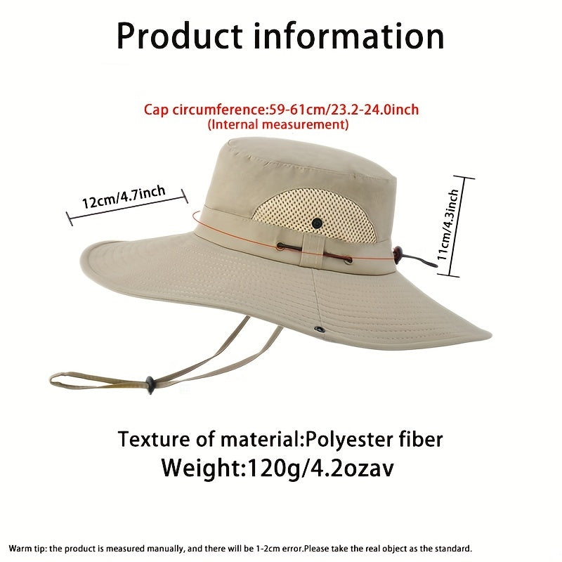 Men's Big Brim Sun Hat for Outdoor Mountaineering and Cycling