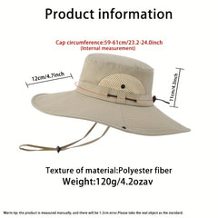 Men's Big Brim Sun Hat for Outdoor Mountaineering and Cycling