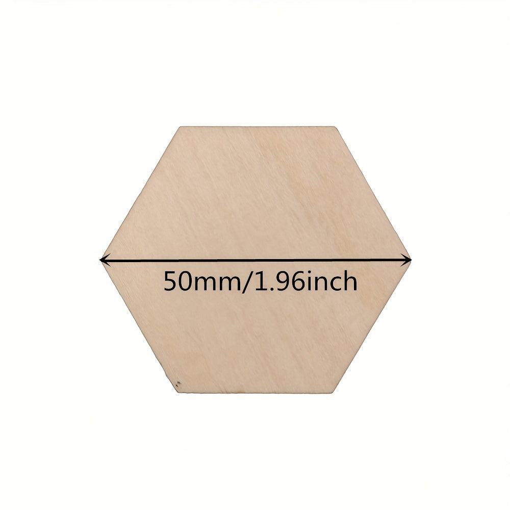 20pcs Wooden Hexagons for Painting Decoration