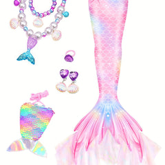 Girls Mermaid Tail Set with Accessories for Party