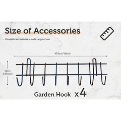 Heavy Duty Wall Mounted Storage Hook for Garden Tools, Shovel, Rake, Broom, Hose