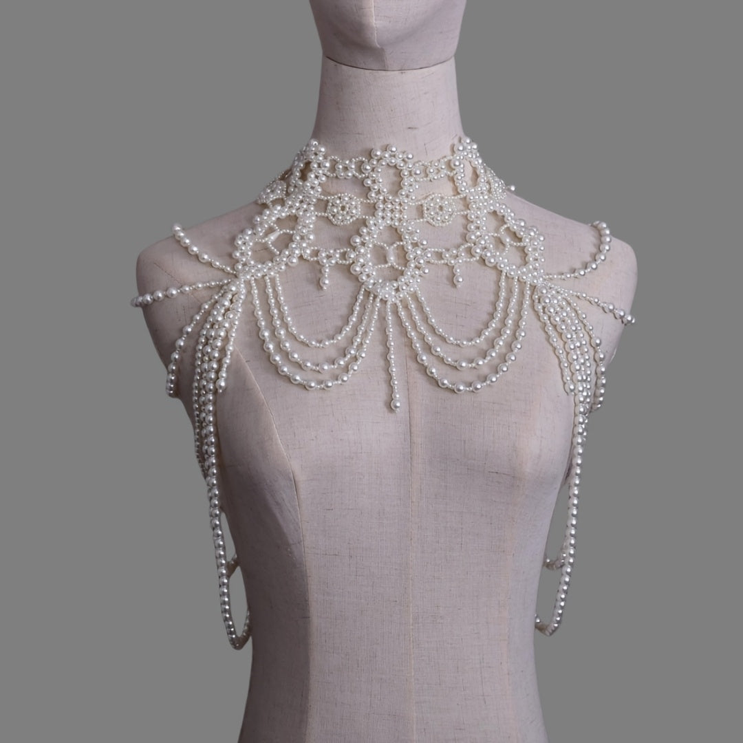 Handcrafted Beaded Shoulder Chain Bridal Shawl Wrap Body Chain