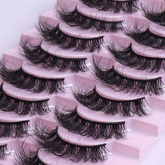 10 Pairs 3D Faux Mink Lashes for Dramatic Makeup Look