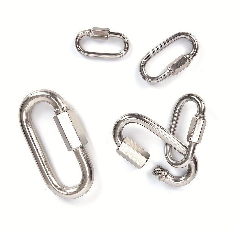 1pc Stainless Steel Screw Lock Carabiner Quick Link Safety Snap Hook