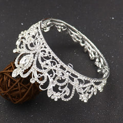 Golden Silvery Tiara Crystal Rhinestone Crown Cake Topper Birthday Girl