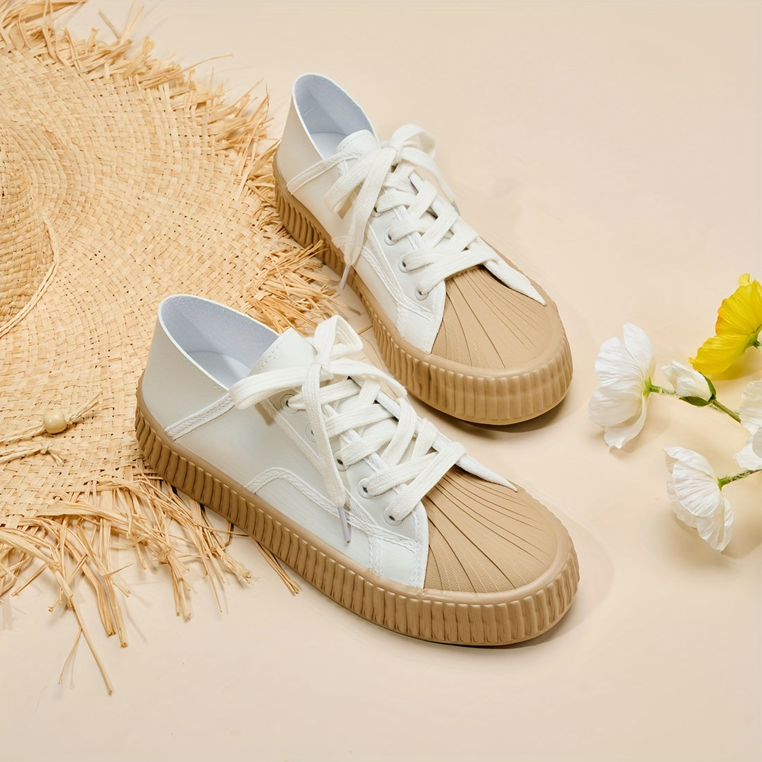 Solid Walking Skate Shoes Lightweight Breathable Sport Shoes Women's Footwear