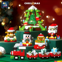 Christmas Tree Building Blocks Kit Elk Santa Claus Train Small