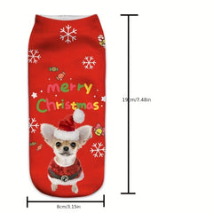Cartoon Cat Print Crew Socks 2 Pairs Women's Stockings