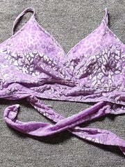 Leopard Longline Bra & Underwear Swimsuit Set