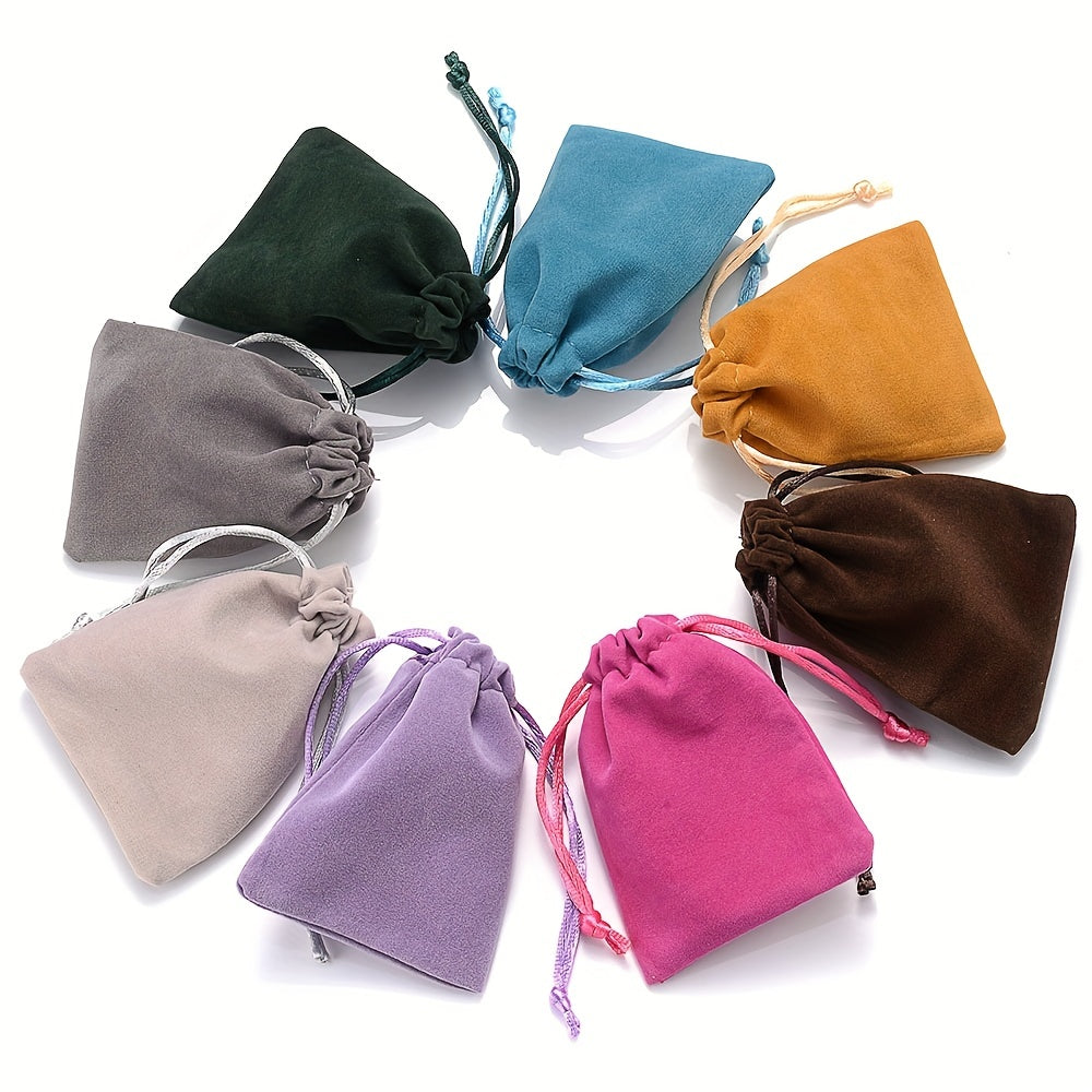 10Pcs Velvet Drawstring Pouches 5x7 7x9cm Jewelry Gift Bags
